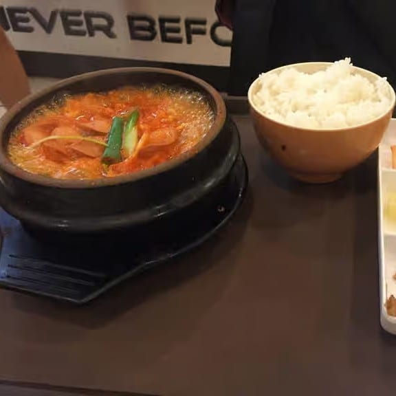 Spam & Sausage Tofu Soup.