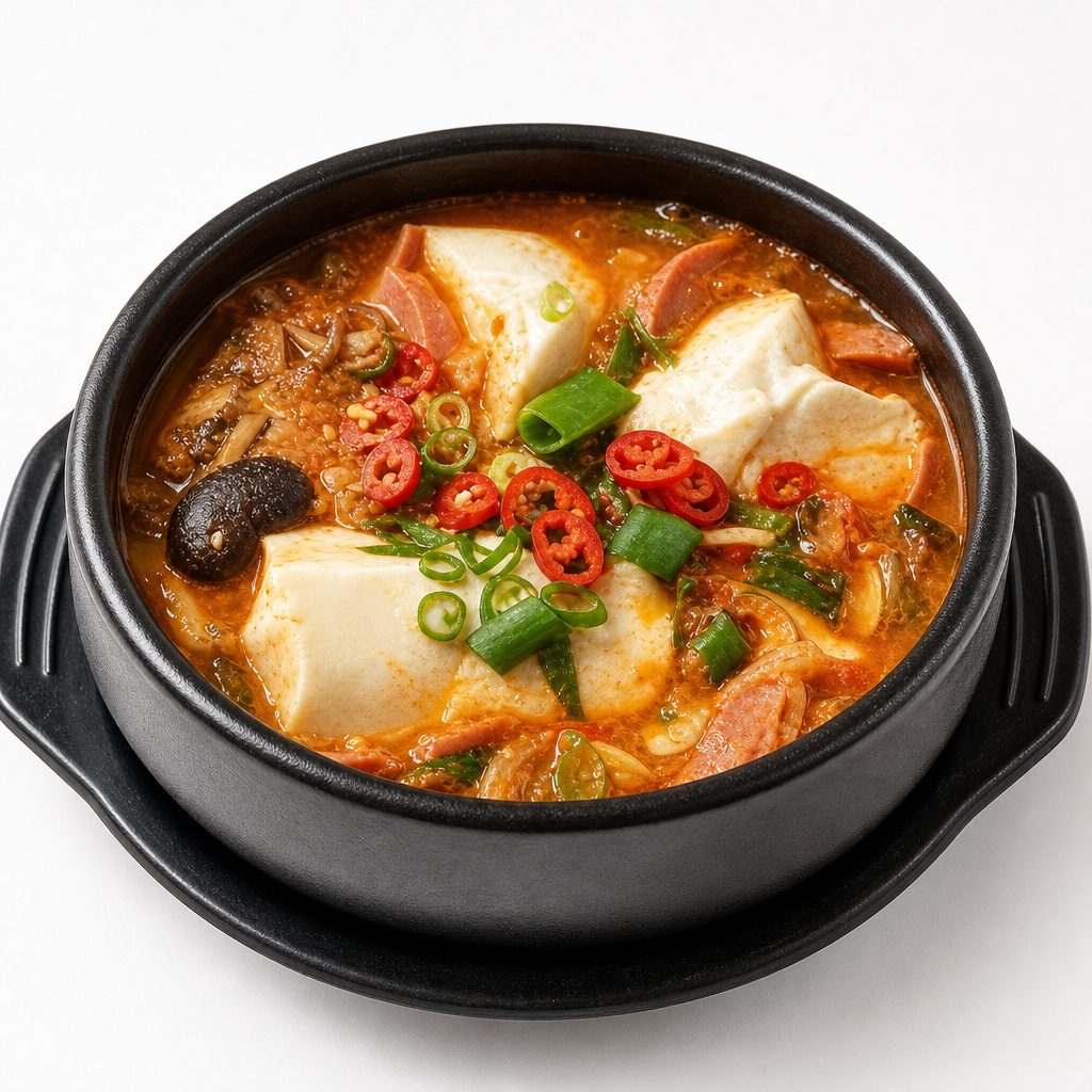 Spam & Sausage Tofu Soup.