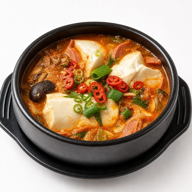 Spam & Sausage Tofu Soup.
